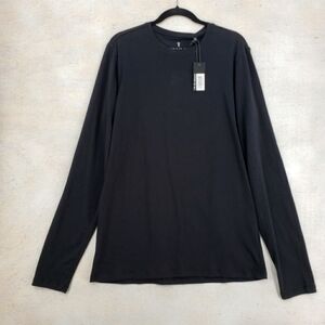 NWT American Tall shirt Men US Large Tall Black long sleeve knit top crew neck